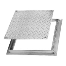 Floor Access Door - FD-8060 12x12 Flush Diamond Plate, Removable Cover, Aluminum