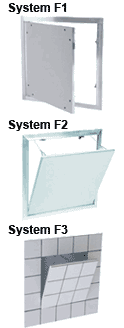 Precision engineered System F1, System F2 and System F3 Drywall Access Panels